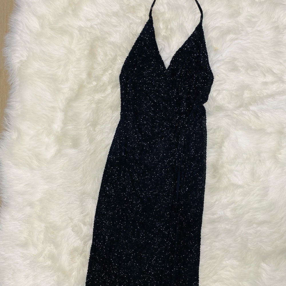 Elegant Black Halter Dress